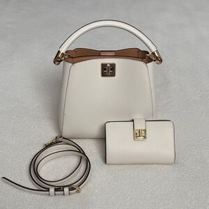 Kate Spade Phoebe Small Top Handle Crossbody Bag in Meringue Matching Wallet